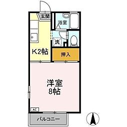 ロジュマン1 1Kの間取図画像