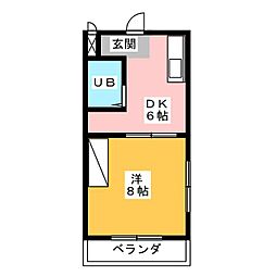 ライブ小島2 1DKの間取図画像