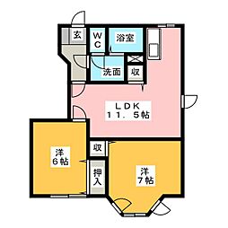 光洋B 2LDKの間取図画像