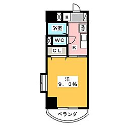 シャトーボナール 1Kの間取図画像