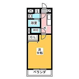ブライトタイム1 1Kの間取図画像