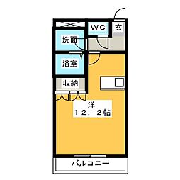 トリュイート 1Kの間取図画像