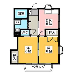 メゾンK5 2DKの間取図画像