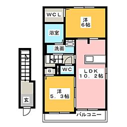 Mignon・Maison 2LDKの間取図画像