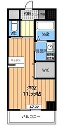 エスペランサ壱番館 ワンルームの間取図画像