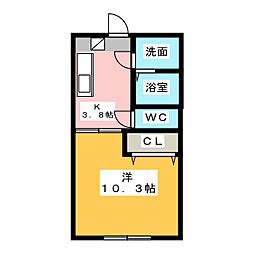 エスプリ・エム 1Kの間取図画像