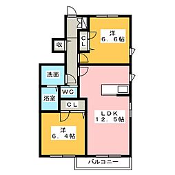 アイリスG 2LDKの間取図画像