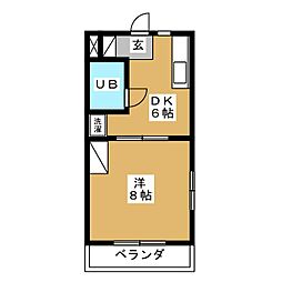 コートフレーベル 1DKの間取図画像