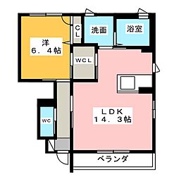 ルナーレA 1LDKの間取図画像