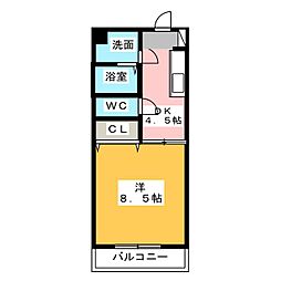 梅の里1 1DKの間取図画像