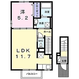 レミュー 1LDKの間取図画像