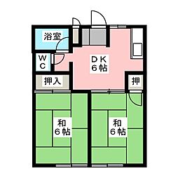 ロイヤルハイツ 2DKの間取図画像
