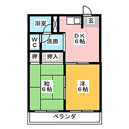 メゾンビューラー 2DKの間取図画像