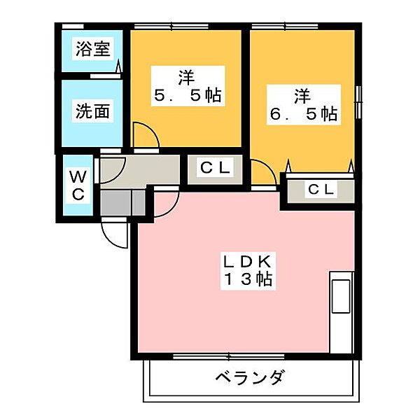 ガーデンコートII ｜静岡県富士市今泉(賃貸アパート2LDK・2階・49.85㎡)の写真 その2