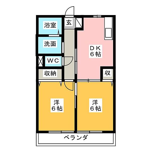 ピュアハイムＣ ｜静岡県富士市一色(賃貸アパート2DK・2階・47.77㎡)の写真 その2