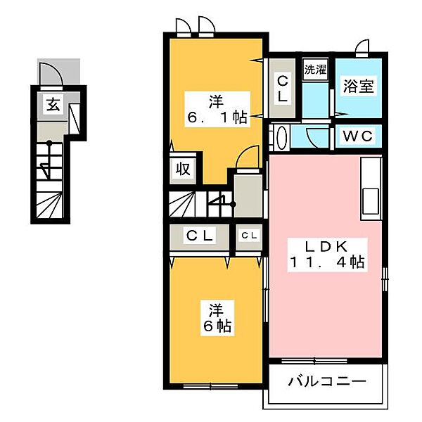 リバーヒルズS ｜静岡県富士市富士岡(賃貸アパート2LDK・2階・57.07㎡)の写真 その2