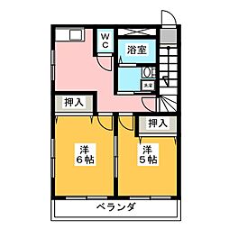 ACT・FK(株)社員寮 2DKの間取図画像