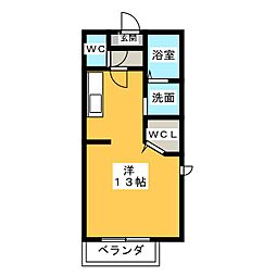 プランドールA ワンルームの間取図画像