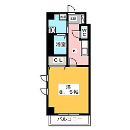 グランメールコート永田町 1Kの間取図画像