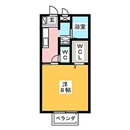 クレールステラ 1Kの間取図画像