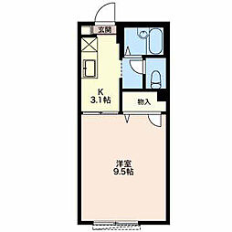 サンパティークS・B 1Kの間取図画像