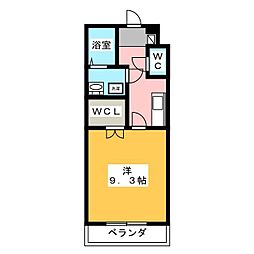 ヴィヴルミュウ2 1Kの間取図画像