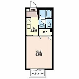 エクレール杉山A 1Kの間取図画像
