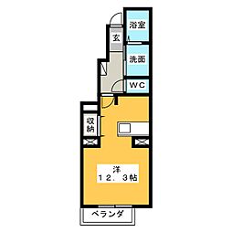 エスポワールT 1Kの間取図画像