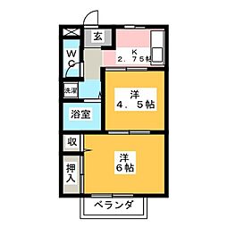 エルディム杉澤 2Kの間取図画像