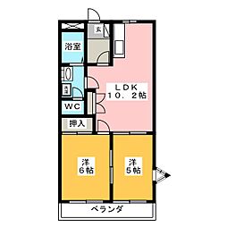 コンフォース510 2LDKの間取図画像