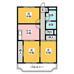 メゾン・ド・シャルマン 3DKの間取図画像