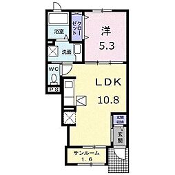 フェリーチェB 1LDKの間取図画像