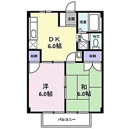 ドミール小林2 2DKの間取図画像