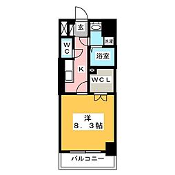 ヴィガラス吉原 1Kの間取図画像