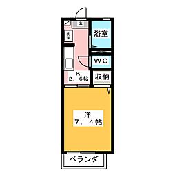 ディアスY2号館 1Kの間取図画像