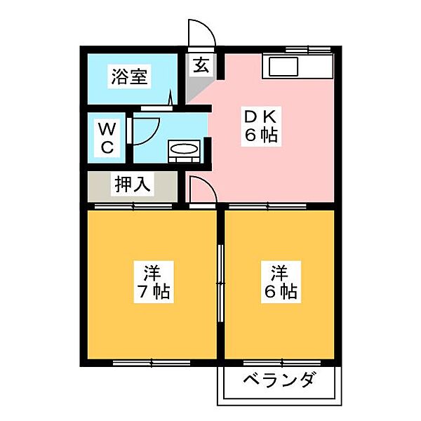 ソレーユミツムロＤ ｜静岡県富士宮市小泉(賃貸アパート2DK・2階・39.04㎡)の写真 その2