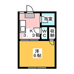コーポ野島 1Kの間取図画像