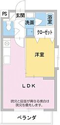 ソレアード 1LDKの間取図画像