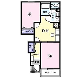 グレイスフジ 2DKの間取図画像