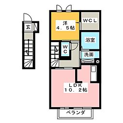 フローラ2三園 1LDKの間取図画像