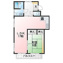 コーポ3350 2LDKの間取図画像
