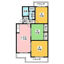 ハピネス2 3LDKの間取図画像
