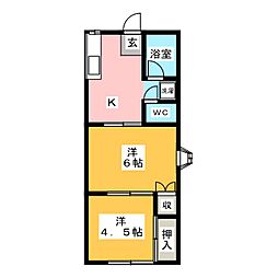 メゾン和ぎ 2Kの間取図画像