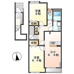 シエルエトワール 2LDKの間取図画像