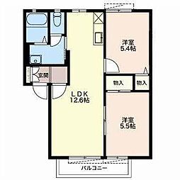 コーポ大富士E 2LDKの間取図画像