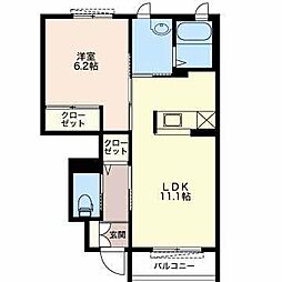 シプレーヌBON 1LDKの間取図画像