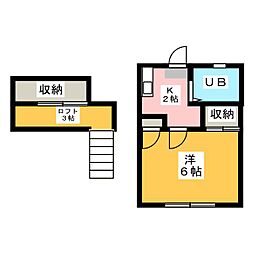 第2メゾンイール 1Kの間取図画像