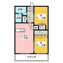 ラフィネ3 2LDKの間取図画像