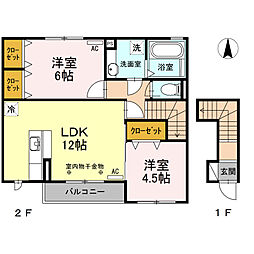 豊穂 2LDKの間取図画像