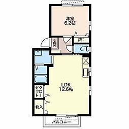 アーティア 1LDKの間取図画像